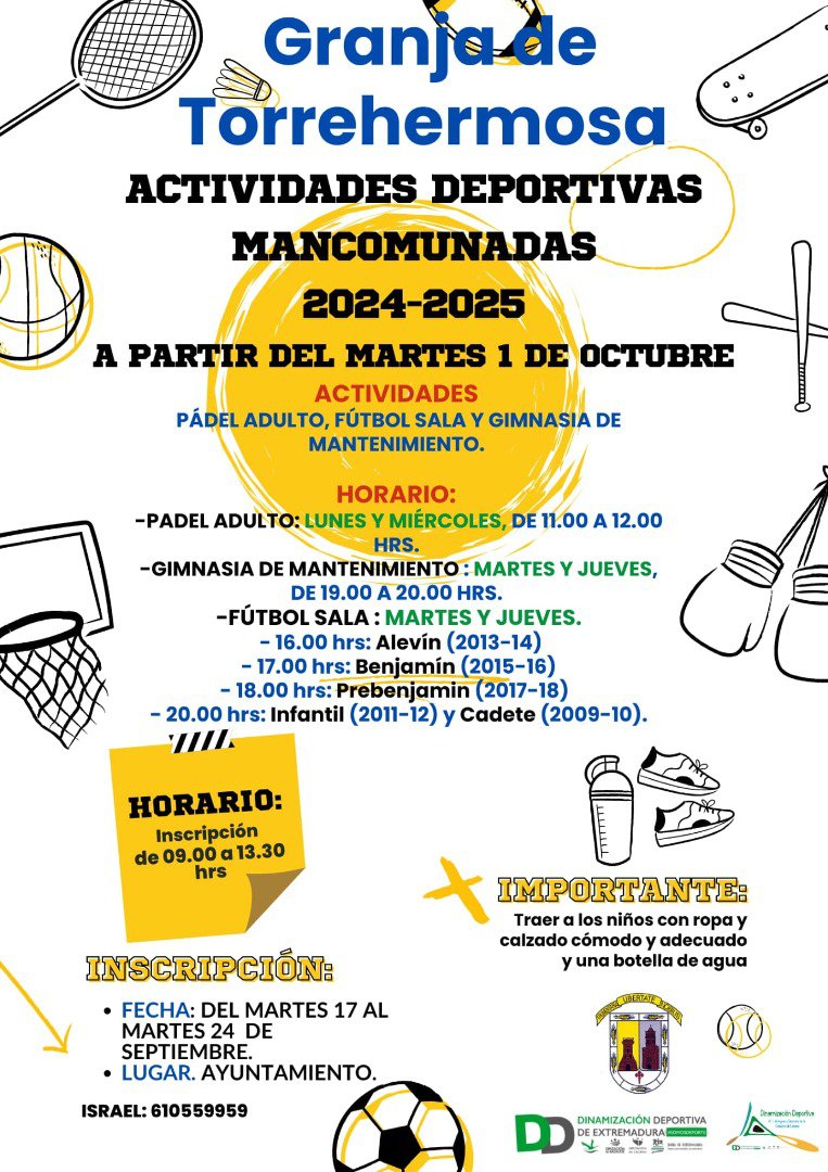 Inicio de las Actividades Deportivas Mancomunadas 2024-2025 en Granja de Torrehermosa