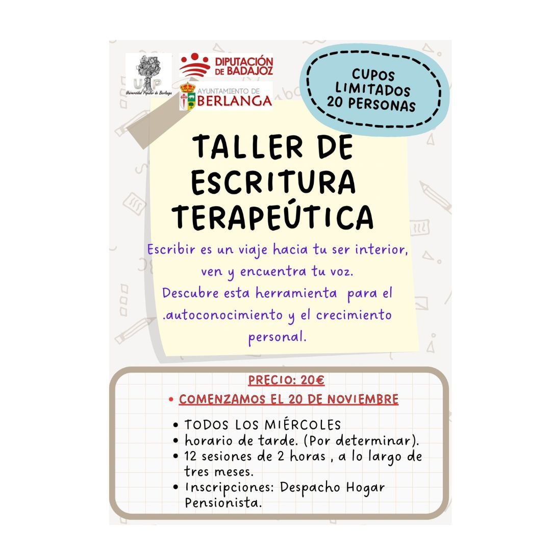 Taller de Escritura Terapéutica en Berlanga