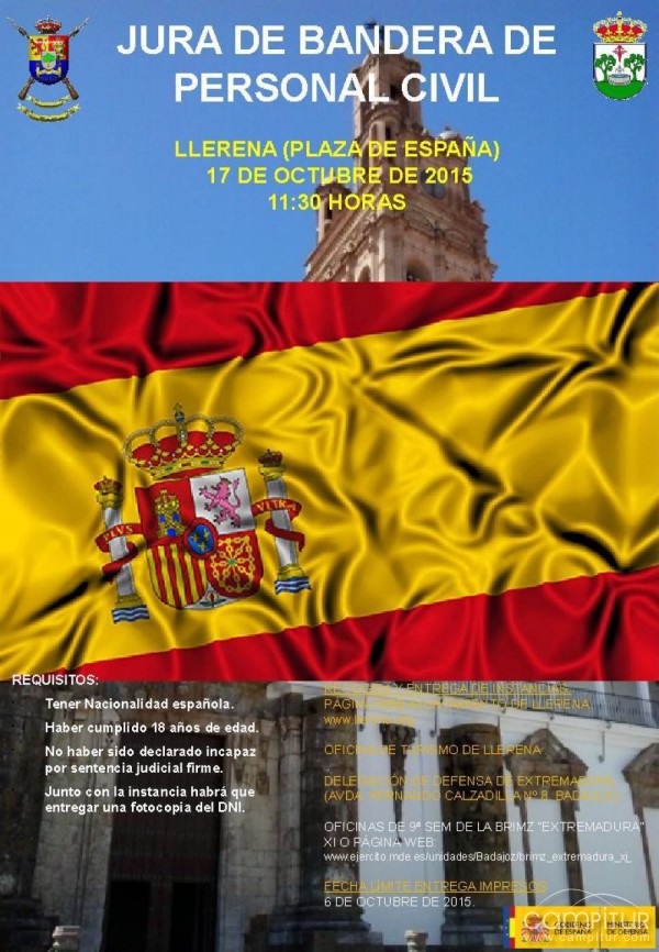 Jura de Bandera de Personal Civil en Llerena 
