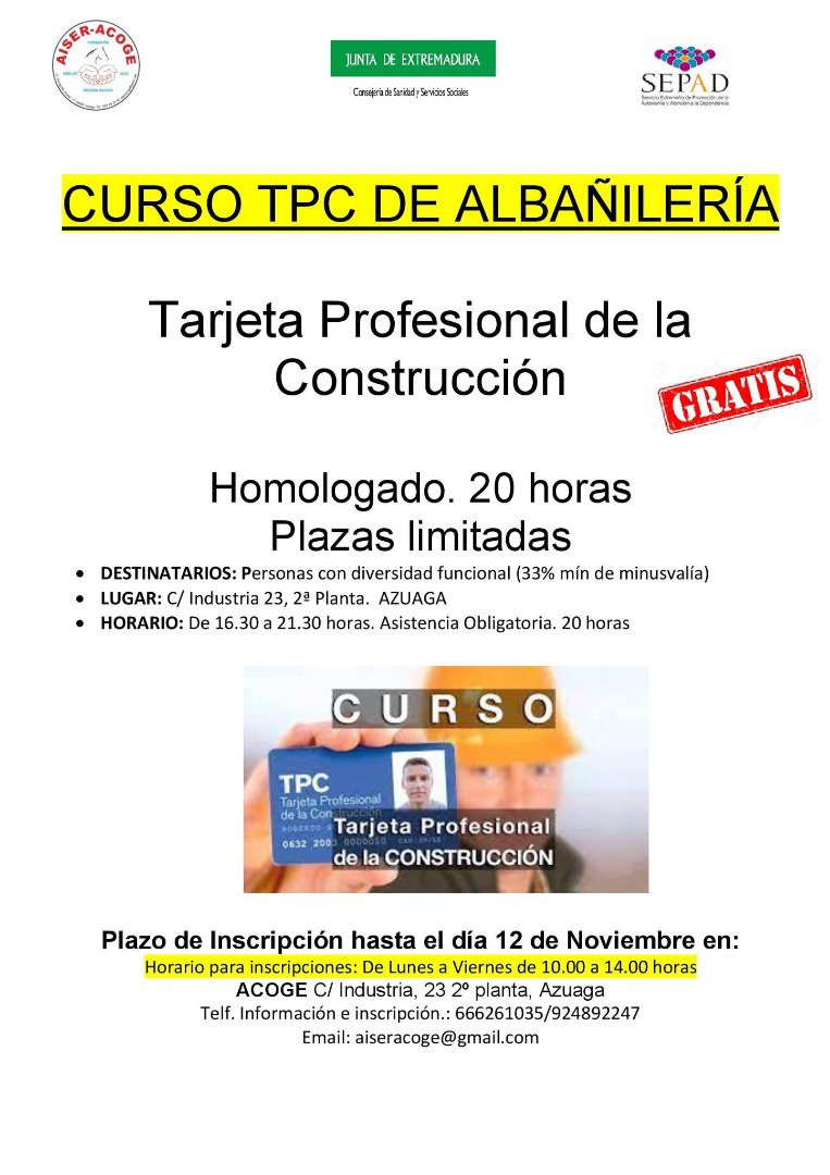 La Asociación AISER-ACOGE impulsa un programa de inserción laboral para personas con discapacidad en Azuaga