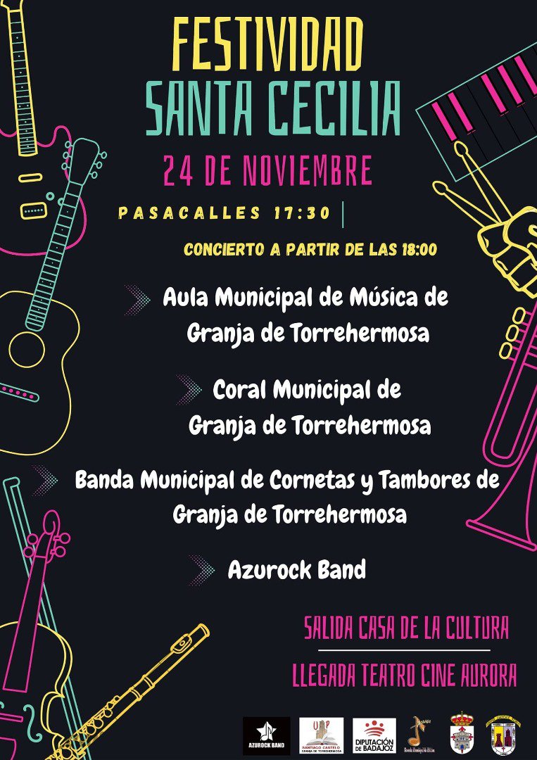 Granja de Torrehermosa celebra la festividad de Santa Cecilia con un gran concierto y pasacalles