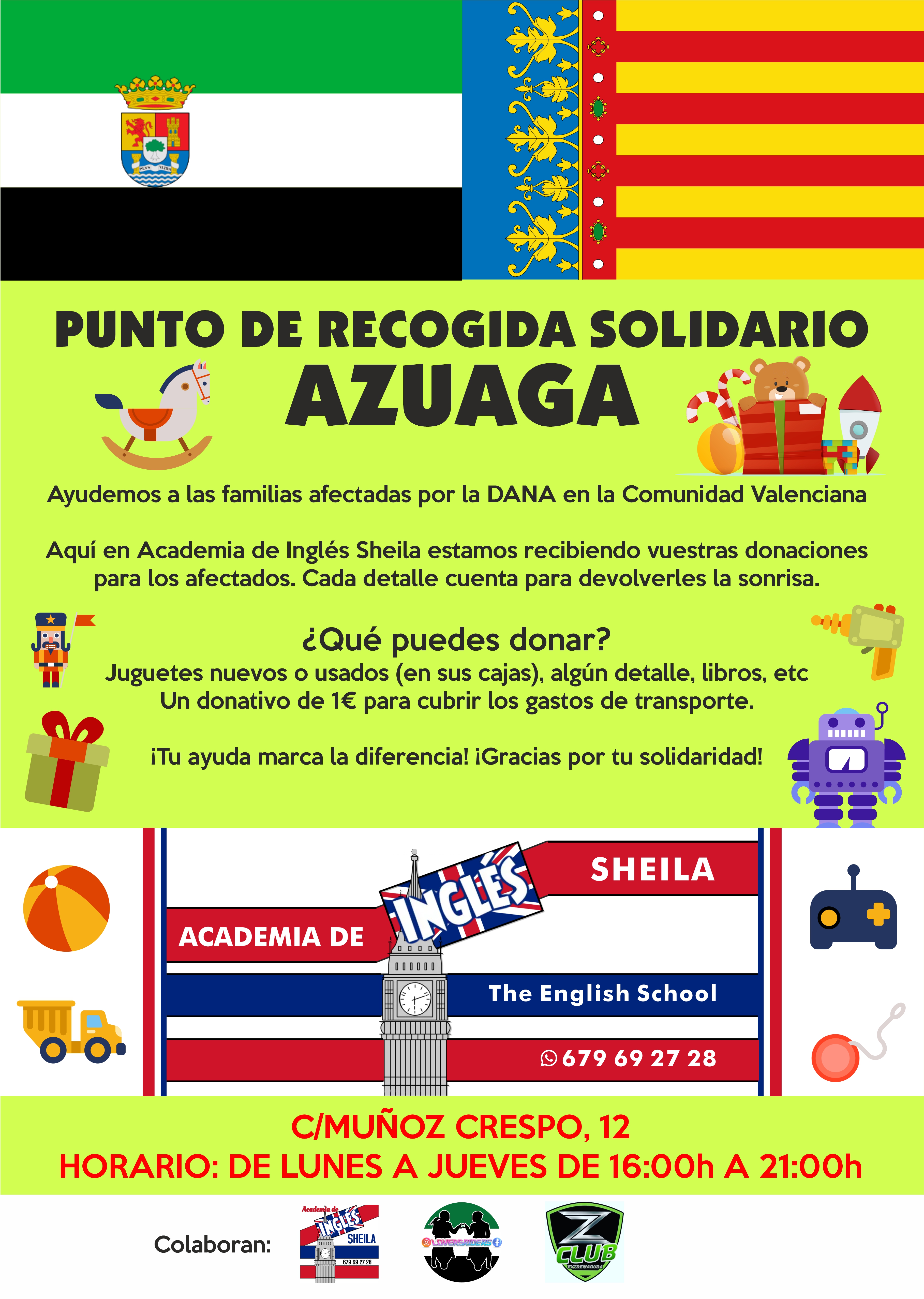 Campaña solidaria para los afectados por la DANA en la Comunidad Valenciana