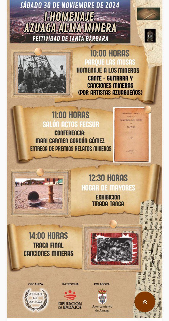 I Homenaje 'Azuaga Alma Minera' con motivo de la Festividad de Santa Bárbara