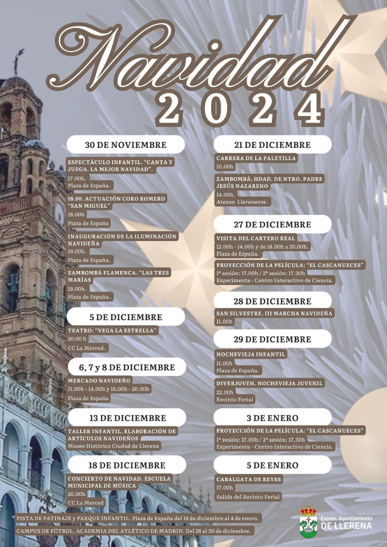 Programa de Navidad 2024 de Llerena 