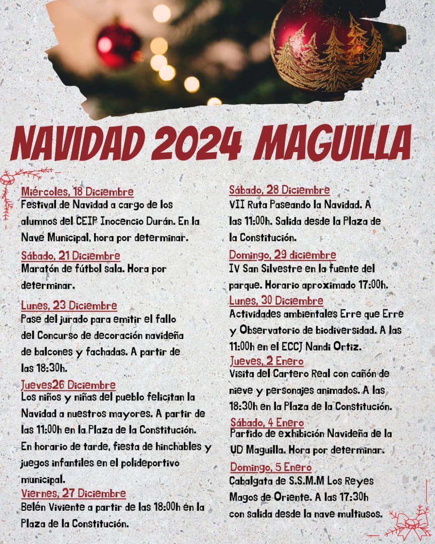 Maguilla se llena de magia: programa de actividades para Navidad 2024  