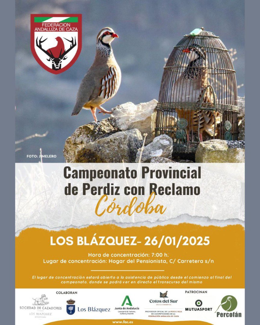 Fase Provincial del Campeonato Andaluz de Perdiz con Reclamo Córdoba 
