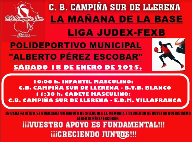 C.B. Campiña Sur de Llerena, agenda fin de semana 