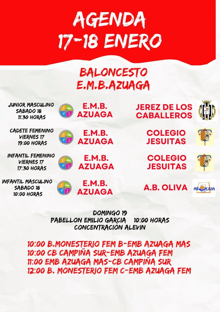 Agenda deportiva en Azuaga