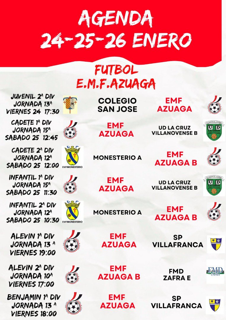 Agenda deportiva del fin de semana: fútbol, balonmano y baloncesto en Azuaga