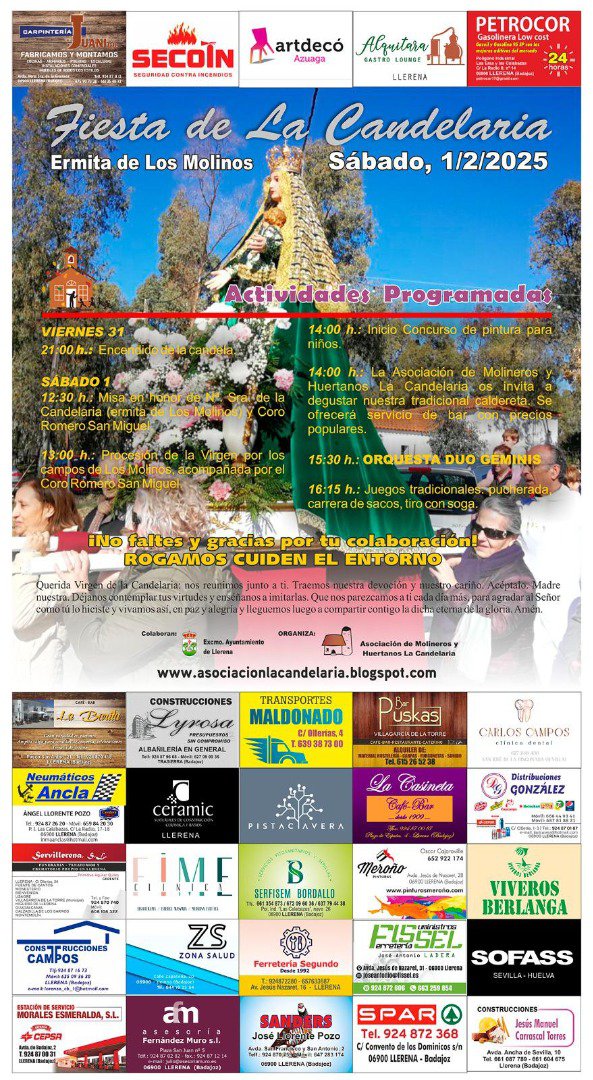 Llerena se prepara para la Fiesta de La Candelaria en la Ermita de Los Molinos