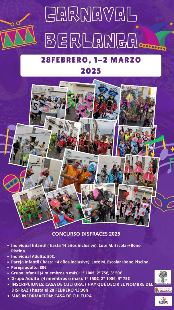 Berlanga se prepara para su gran Carnaval 2025 con su tradicional concurso de disfraces 