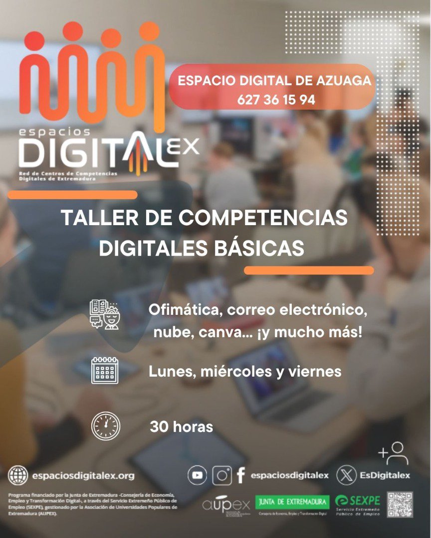 Nuevas oportunidades de formación en el Espacio Digital Azuaga