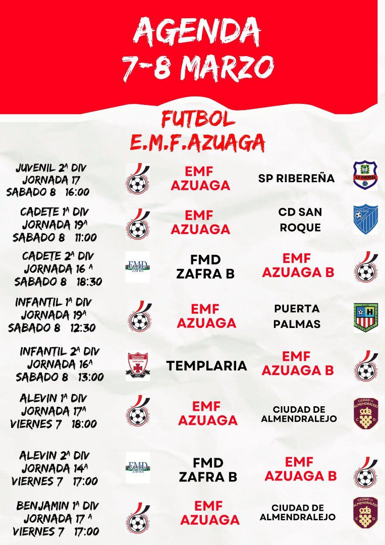 Fin de semana deportivo en Azuaga: fútbol y balonmano en la agenda del 7 al 9 de marzo