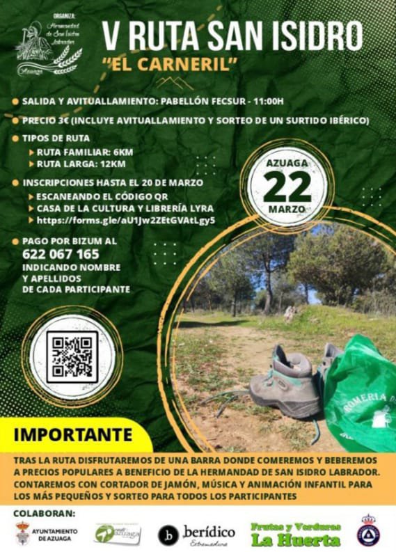 V Ruta San Isidro "El Carneril" en Azuaga: deporte, naturaleza y tradición  