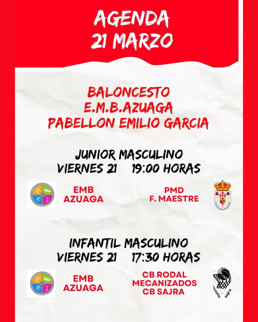 Escuelas Municipales de Deportes de Azuaga, agenda fin de semana 