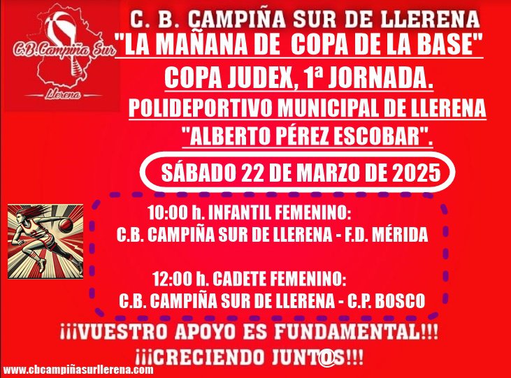 Agenda C.B. Campiña Sur de Llerena para el fin de semana 