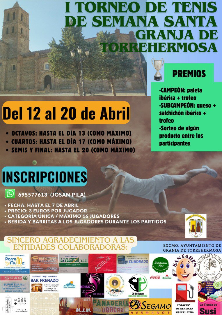 I Torneo de Tenis de Semana Santa en Granja de Torrehermosa