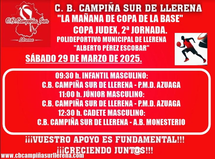 C.B. Campiña Sur de Llerena, agenda fin de semana 