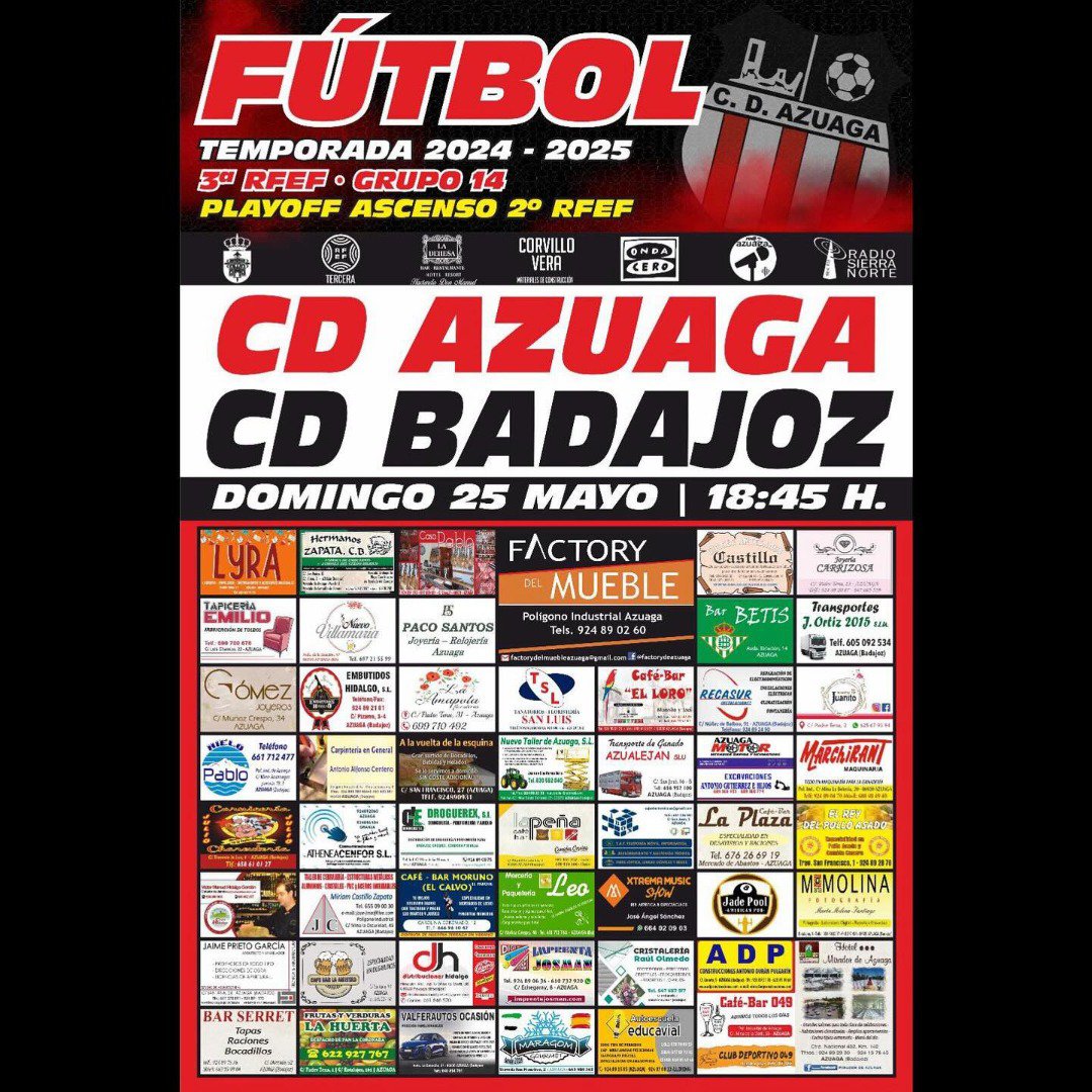 Azuaga se juega el todo por el todo en casa este domingo ante el CD Badajoz