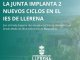 Nuevas oportunidades formativas en el IES de Llerena con la implantación de dos ciclos innovadores