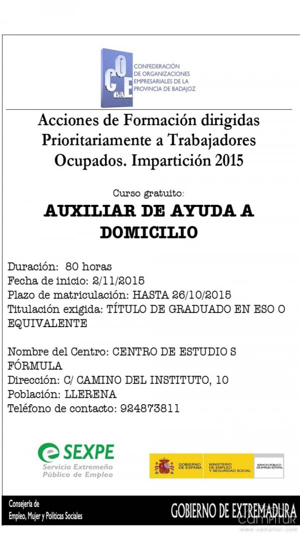 Curso gratuito Auxiliar de Ayuda a Domicilio 