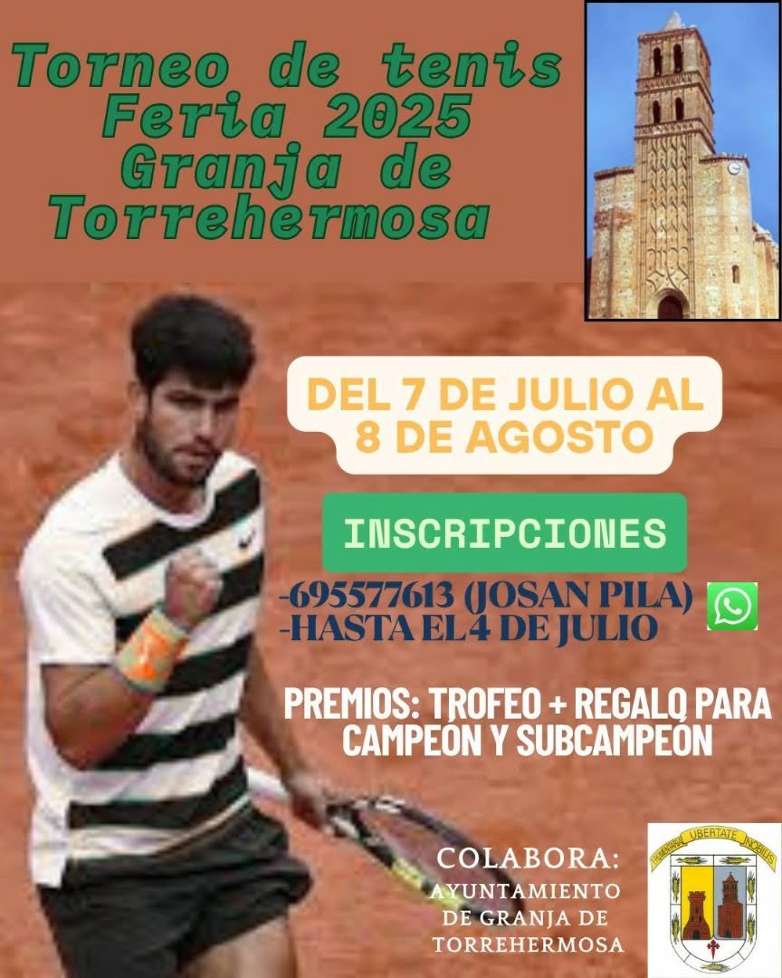 Abierto el plazo de inscripción para el Torneo de Tenis Feria 2025 en Granja de Torrehermosa