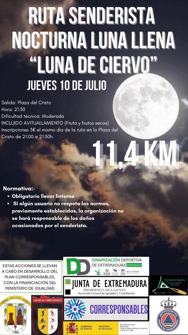 Ruta Nocturna Bajo la “Luna de Ciervo” Este Jueves en Granja de Torrehermosa