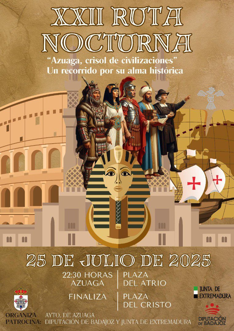Vuelve la Ruta Nocturna de Azuaga con protagonismo escolar y recorrido histórico por las civilizaciones