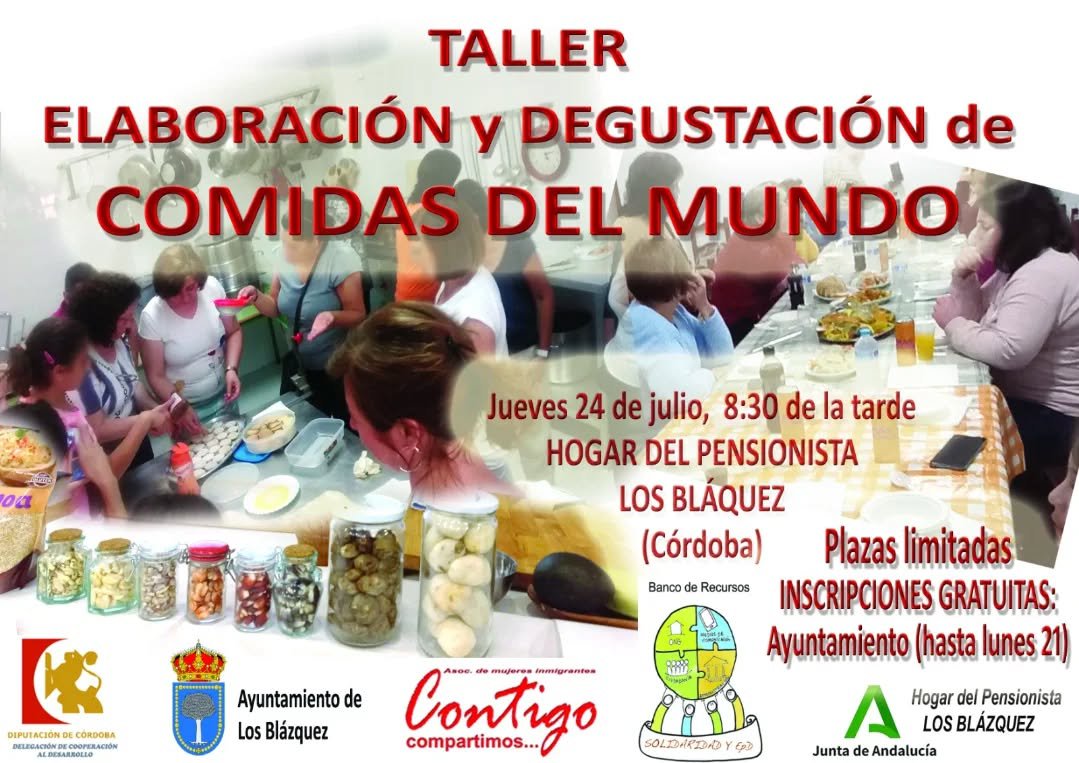 Taller "Elaboración y degustación de comidas del mundo"