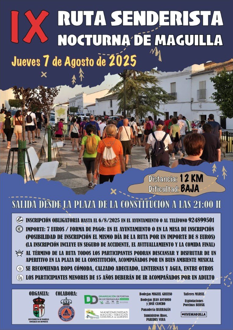 Maguilla se prepara para la IX Ruta Senderista Nocturna