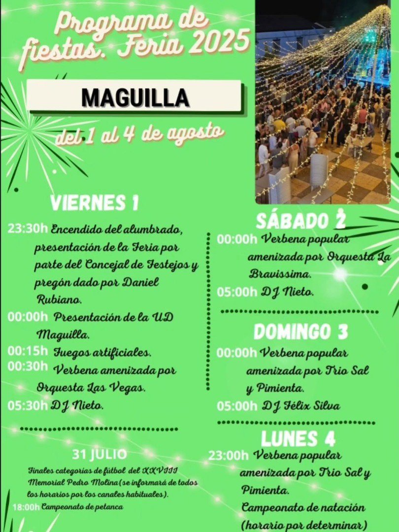 Maguilla se prepara para vivir su Feria 2025 del 1 al 4 de agosto