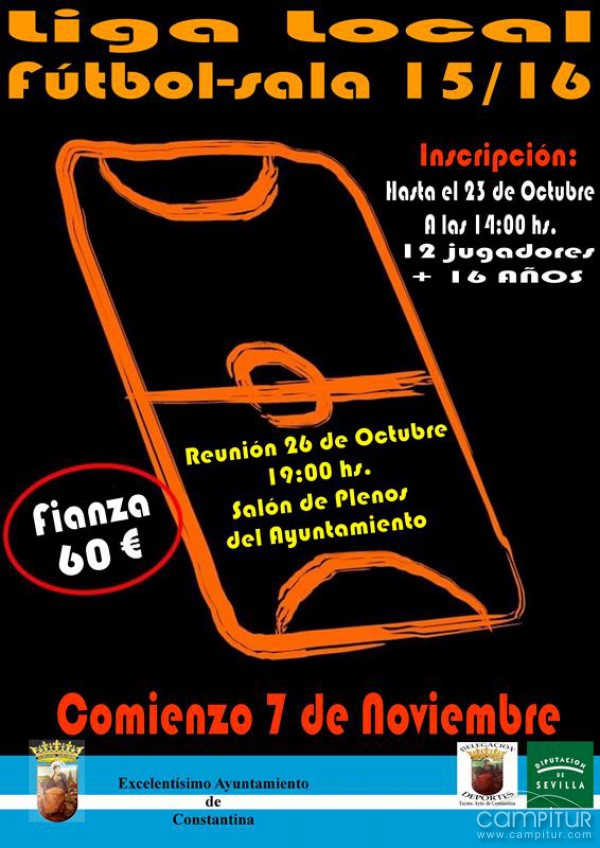 Abierto el plazo de inscripción para la Liga Local de Fútbol Sala de Constantina 