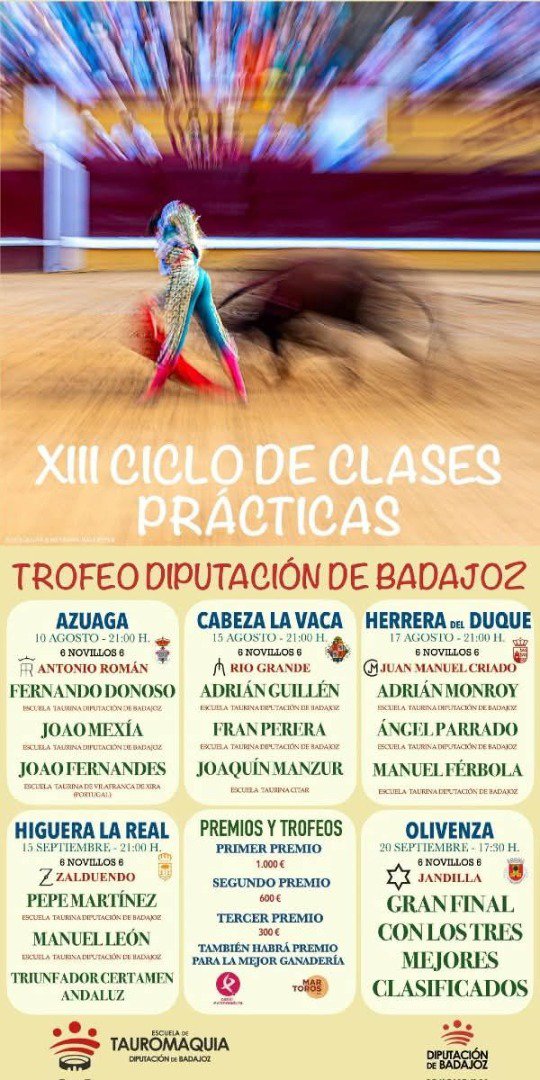 El XIII Ciclo de Clases Prácticas Taurinas recorrerá cinco municipios con jóvenes promesas del toreo