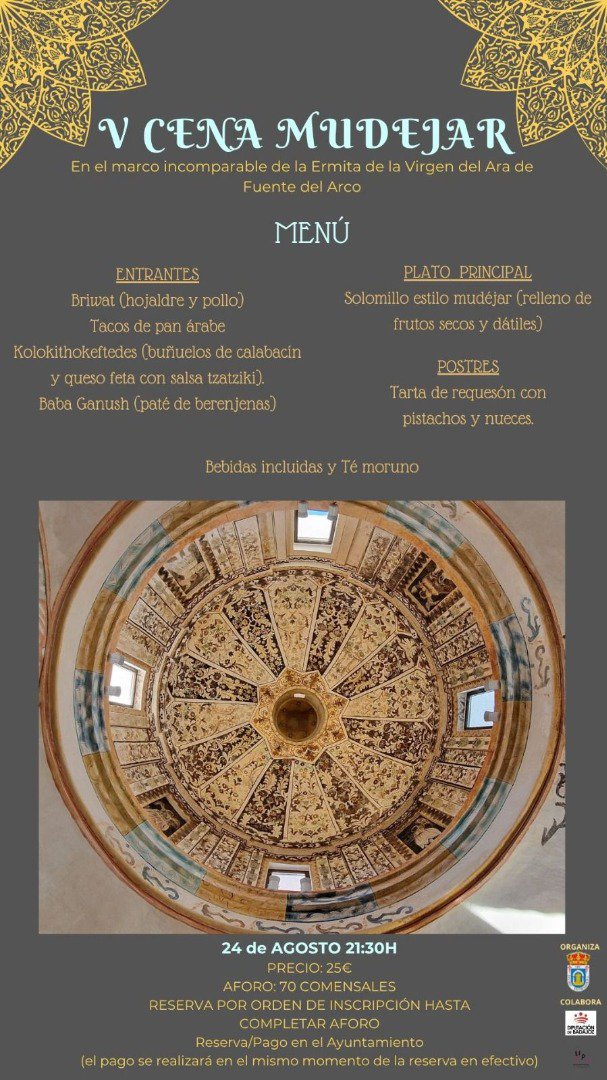 La Ermita de la Virgen del Ara acoge la V Cena Mudéjar en Fuente del Arco