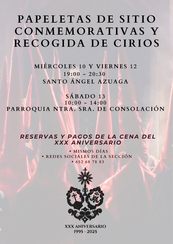 Azuaga celebra el 30º Aniversario de la Sección del Cristo de la Expiración y la Virgen del Silencio