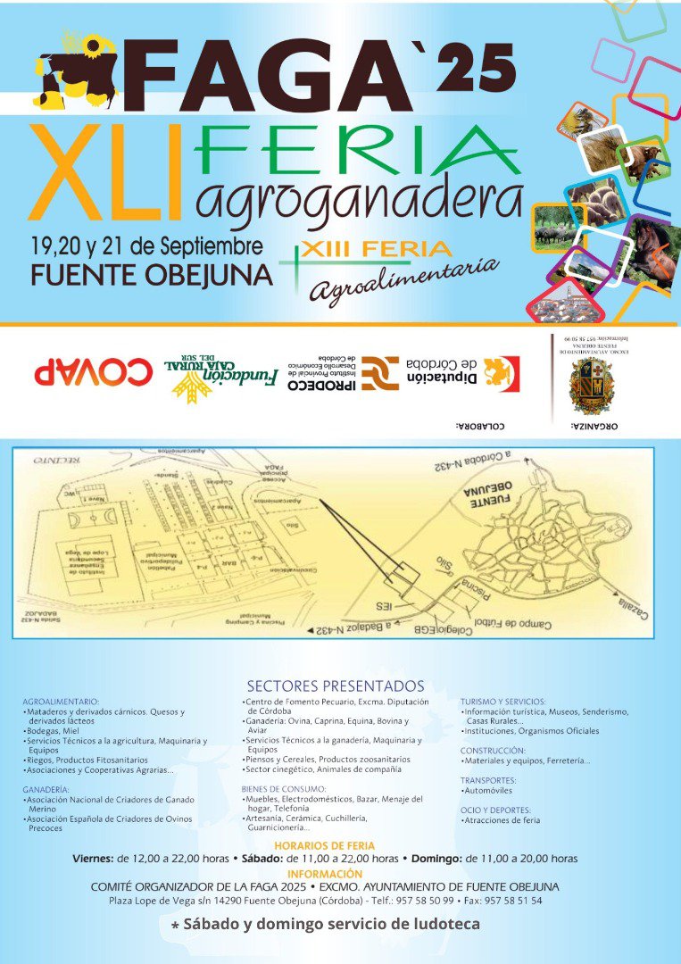 Fuente Obejuna celebra la 41ª Feria Agroganadera y la 13ª Feria Agroalimentaria FAGA 2025