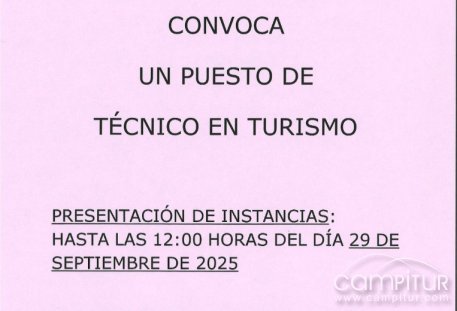 El Ayuntamiento de Azuaga convoca una plaza de Técnico en Turismo