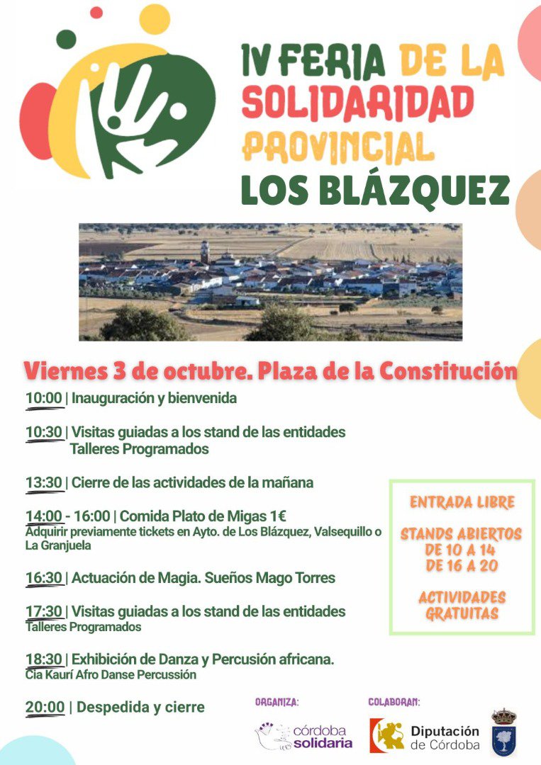 Los Blázquez acogerá la IV Feria Provincial de la Solidaridad