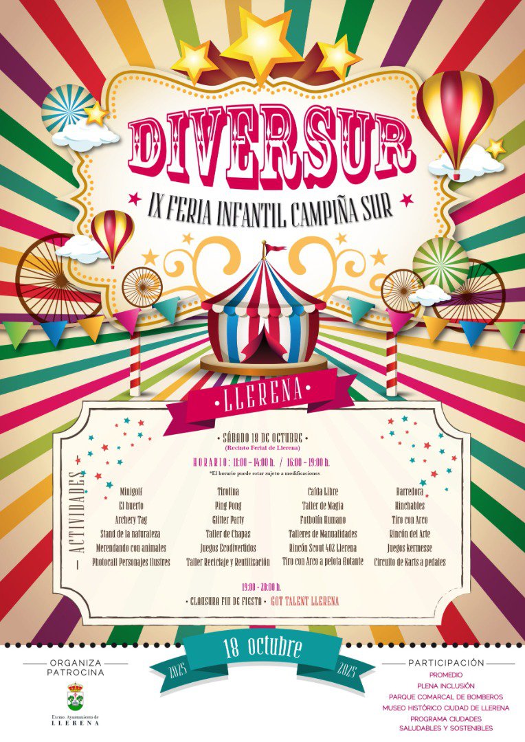 Diversur desembarca en Llerena con una treintena de actividades lúdico-educativas