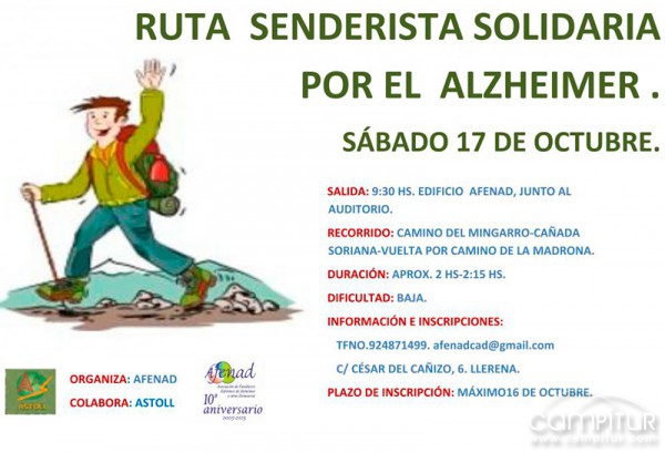 AFENAD organiza una Ruta Solidaria por el Alzheimer 