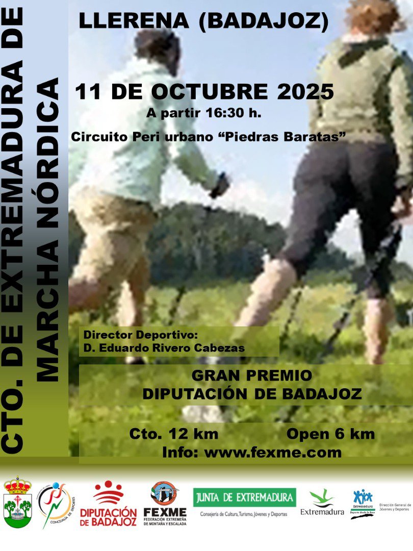El Campeonato de Extremadura de Marcha Nórdica se celebra este sábado en Llerena