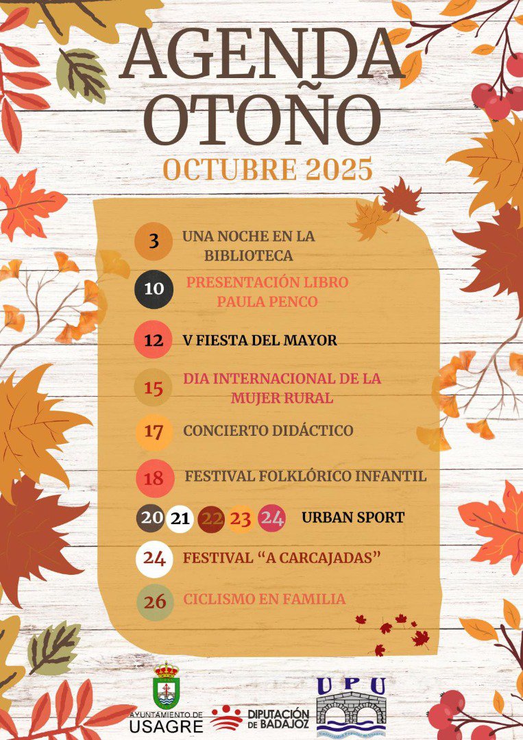 Usagre da la bienvenida al otoño con una variada programación cultural durante octubre