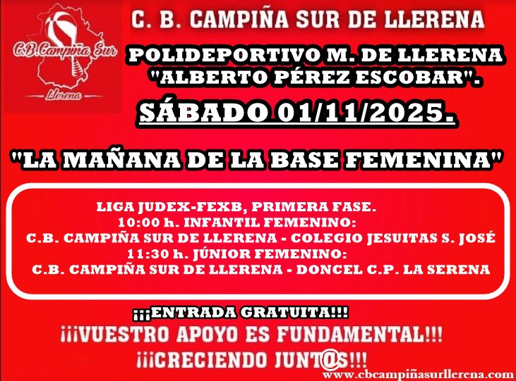 C.B. Campiña Sur de Llerena: se juega la tercera jornada de la competición JUDEX-FEXB 2025/26