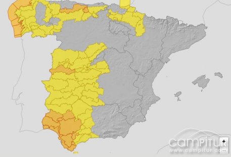 Alerta en el sur de Extremadura: lluvias y tormentas activan aviso de riesgo