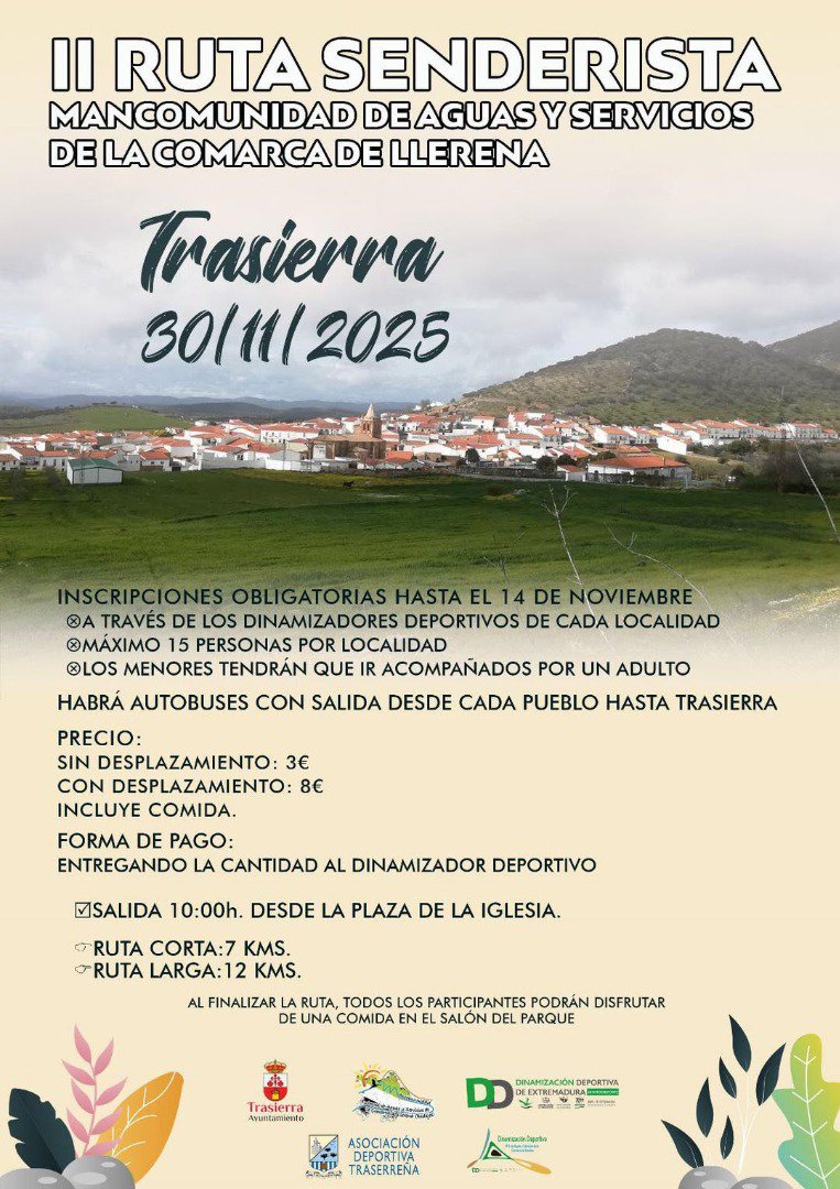 La comarca de Llerena se prepara para la II Ruta Senderista en Trasierra