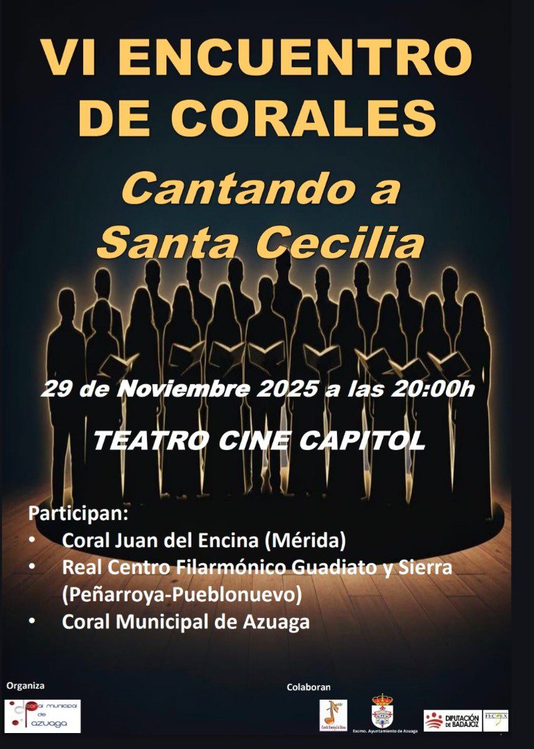 Azuaga acogerá el VI Encuentro de Corales dedicado a Santa Cecilia