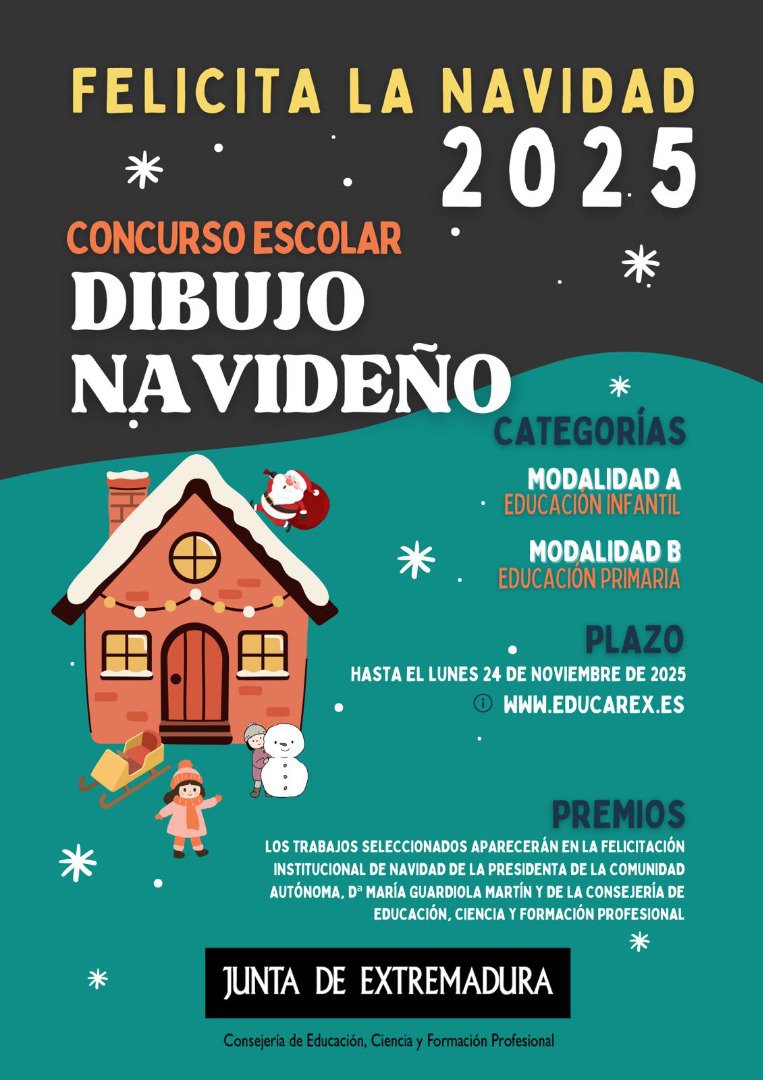 La Junta de Extremadura convoca el Concurso Escolar de Dibujo Navideño 2025