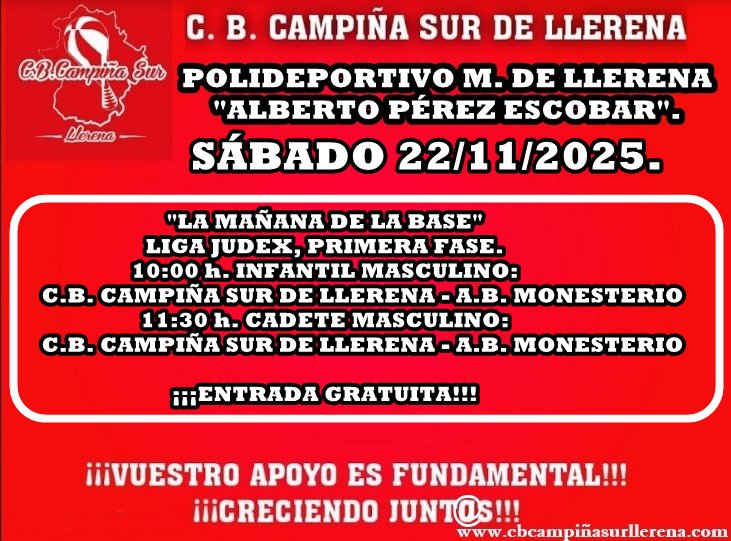 C.B. Campiña Sur de Llerena agenda fin de semana con el descanso del Sénior 