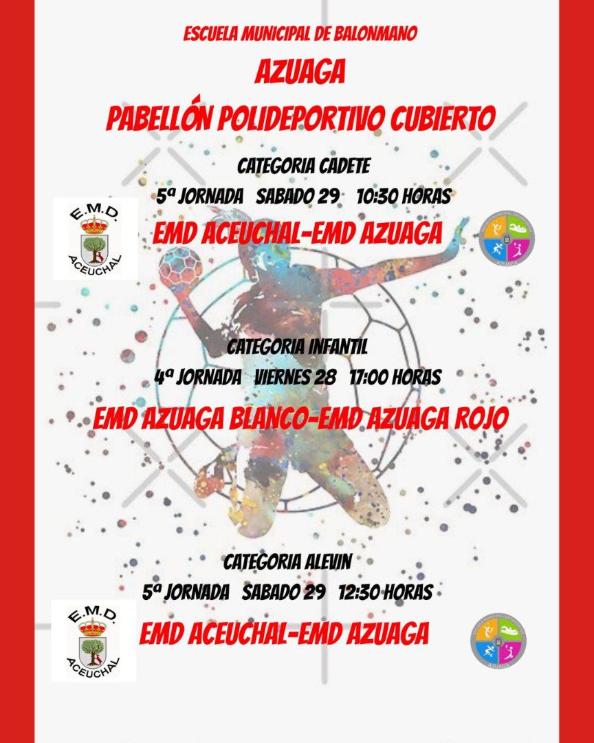 Azuaga vivirá un intenso fin de semana deportivo con balonmano, baloncesto y fútbol base