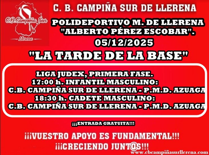 C.B. Campiña Sur de Llerena, agenda fin de semana 